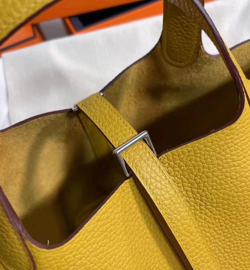 1:1 Replica Hermes Picotin Lock 18 Lime Clemence Yellow/Green/Red/Blue/Light Green/Light Purple/Pink For Women 19cm / 7.5in