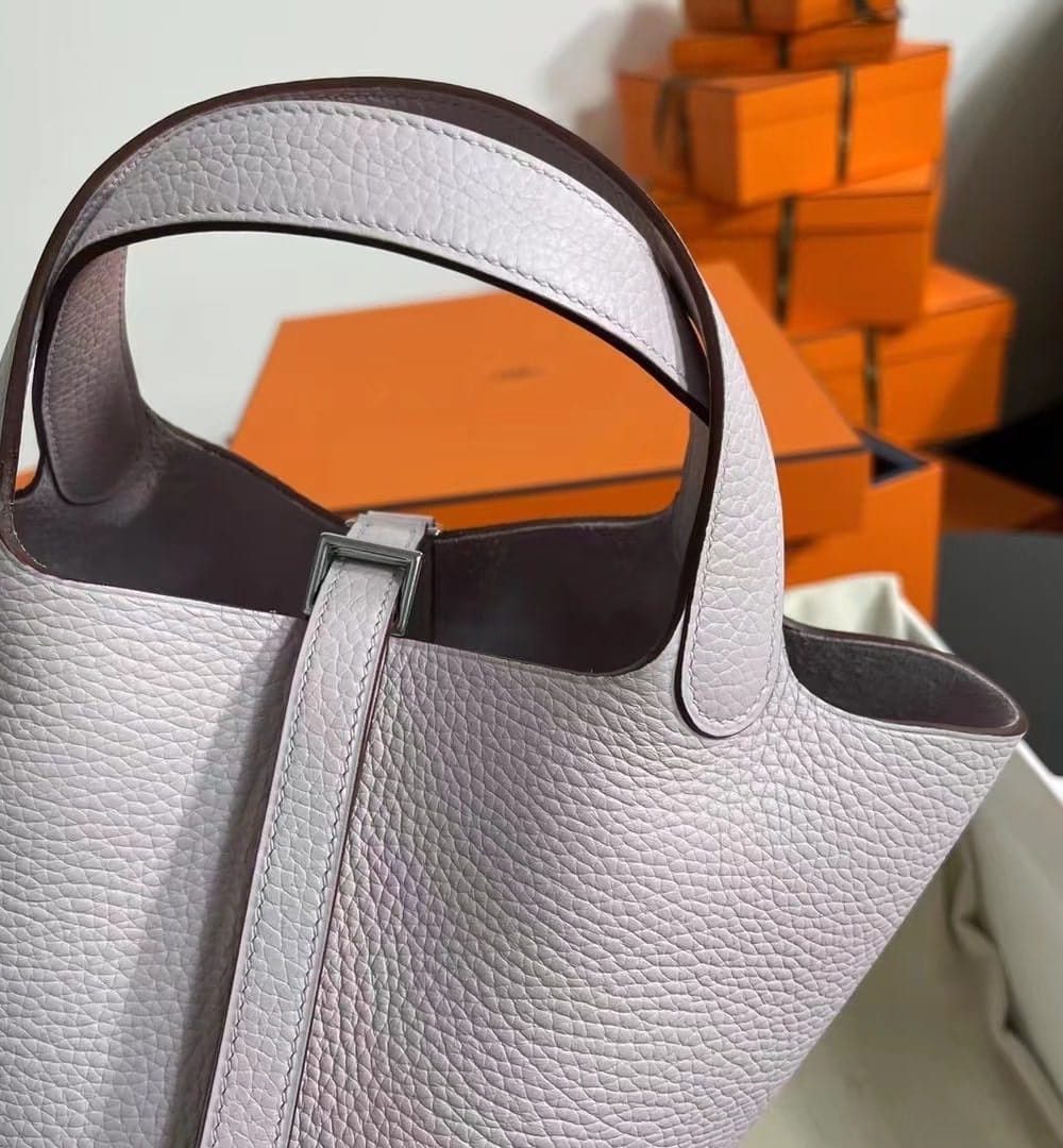 1:1 Replica Hermes Picotin Lock 18 Lime Clemence Yellow/Green/Red/Blue/Light Green/Light Purple/Pink For Women 19cm / 7.5in