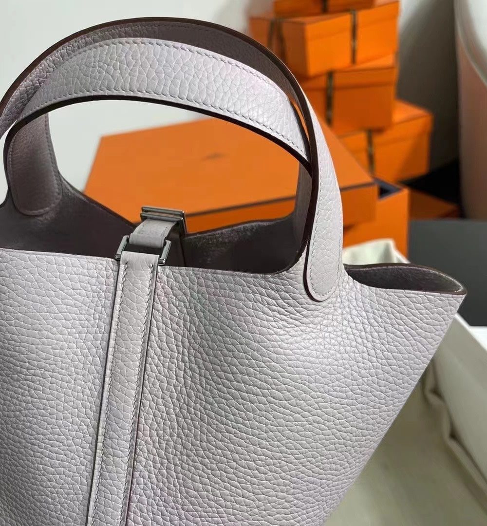 1:1 Replica Hermes Picotin Lock 18 Lime Clemence Yellow/Green/Red/Blue/Light Green/Light Purple/Pink For Women 19cm / 7.5in