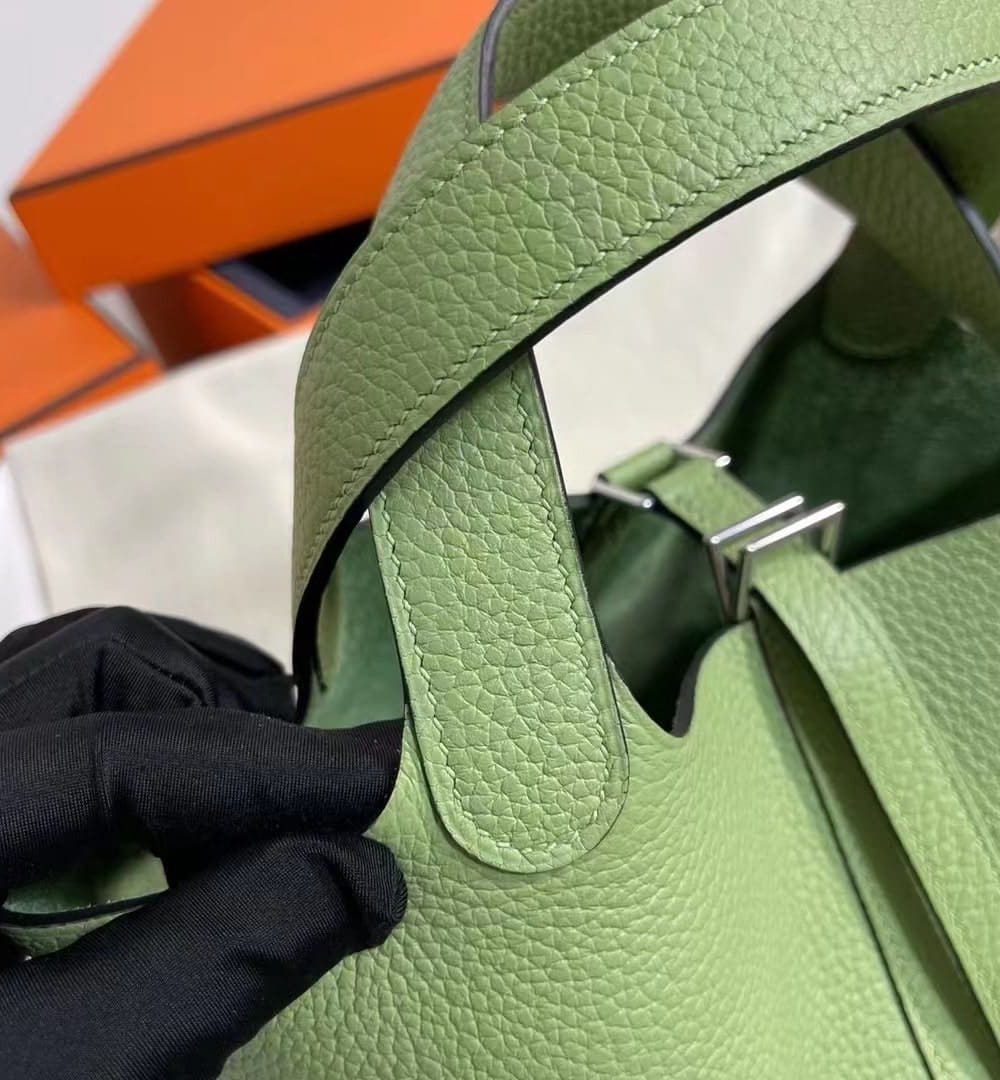 1:1 Replica Hermes Picotin Lock 18 Lime Clemence Yellow/Green/Red/Blue/Light Green/Light Purple/Pink For Women 19cm / 7.5in