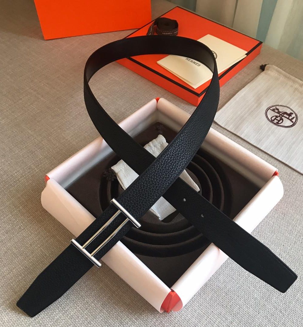 1:1 Replica Hermes Rider Belt Buckle & Reversible Strap Black For Women, Women Belt