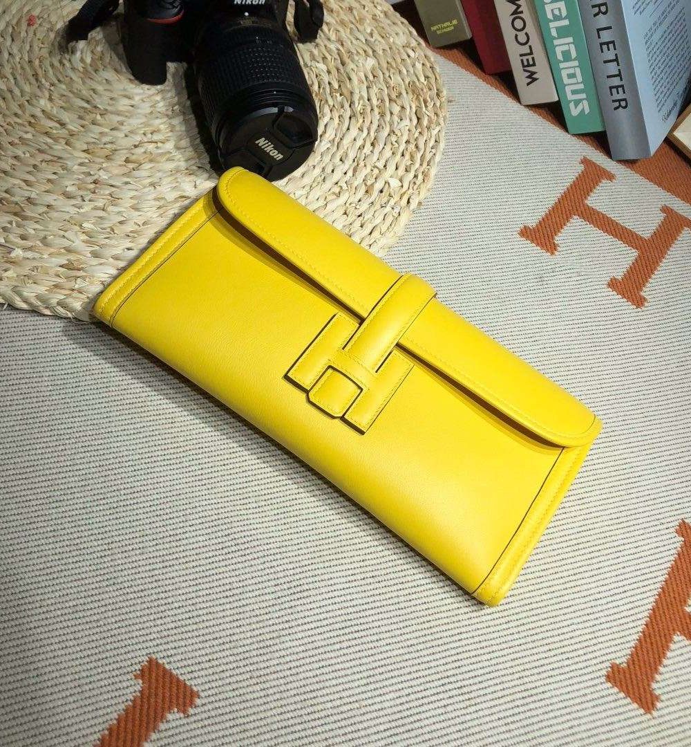 1:1 Replica Jige Elan 29 Clutch Wallet Yellow/Black/White/Green Khaki/Pink 29cm/11.4in