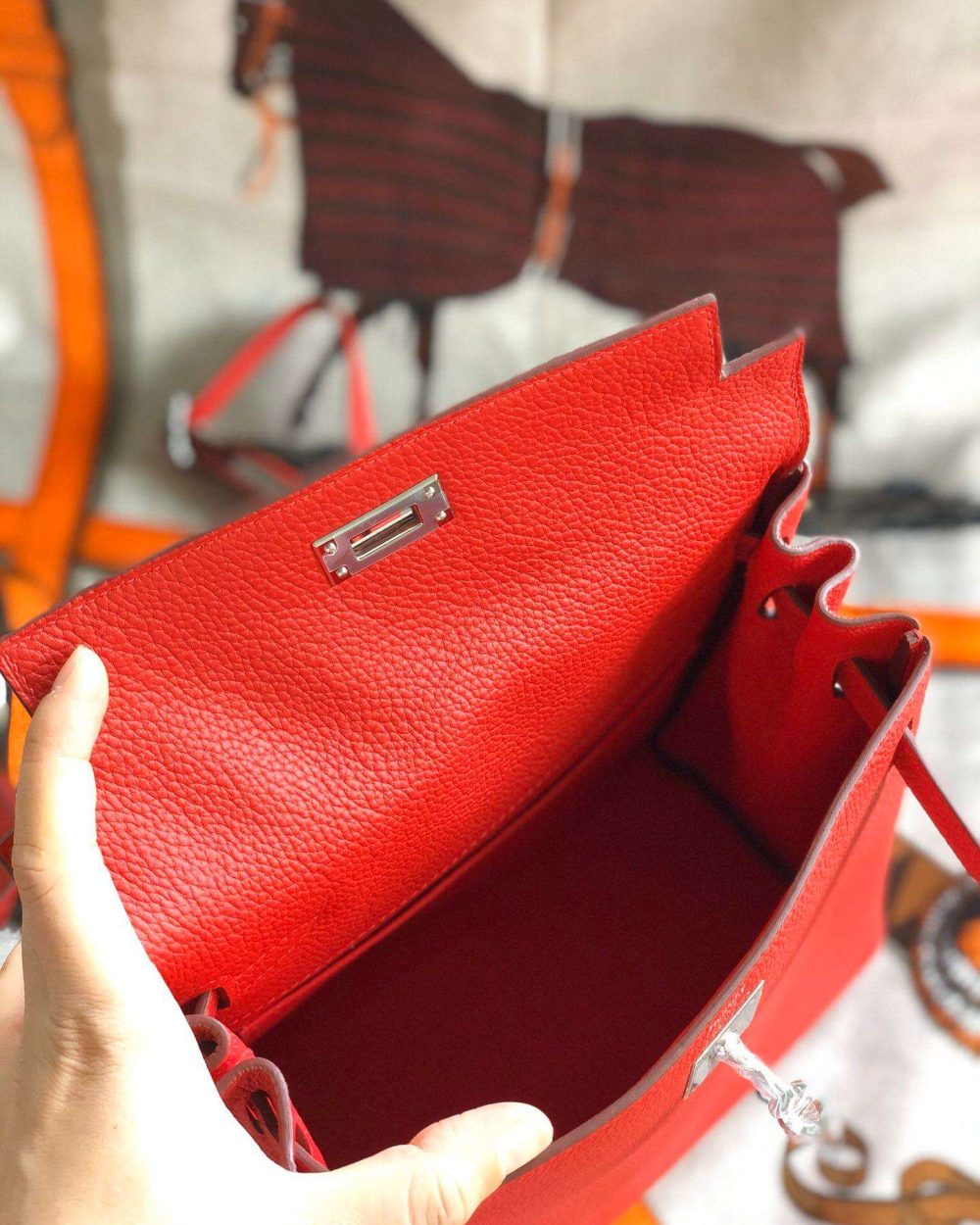 1:1 Replica Kelly Danse II Bag Swift Yellow/Black/Brown/Pink/Red For Women 22cm / 8.7in