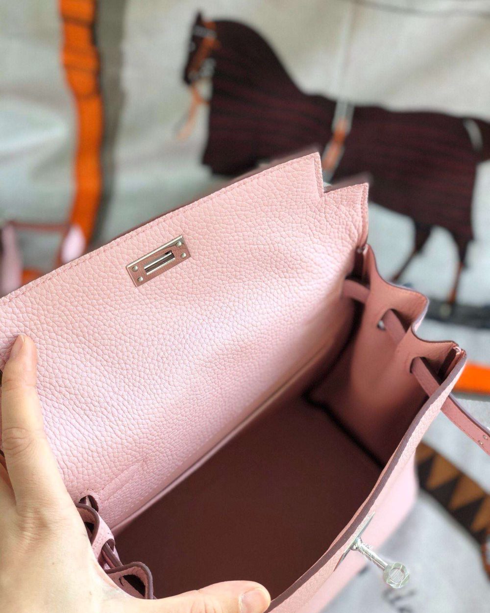 1:1 Replica Kelly Danse II Bag Swift Yellow/Black/Brown/Pink/Red For Women 22cm / 8.7in