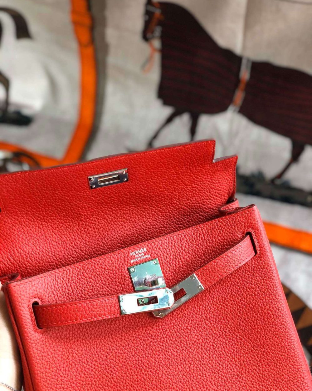 1:1 Replica Kelly Danse II Bag Swift Yellow/Black/Brown/Pink/Red For Women 22cm / 8.7in