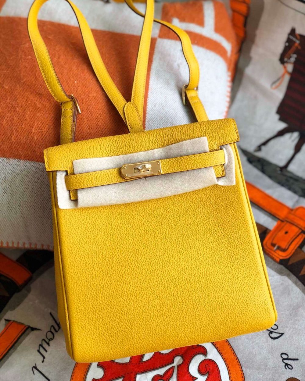 1:1 Replica Kelly Danse II Bag Swift Yellow/Black/Brown/White/Orange For Women 22cm / 8.7in