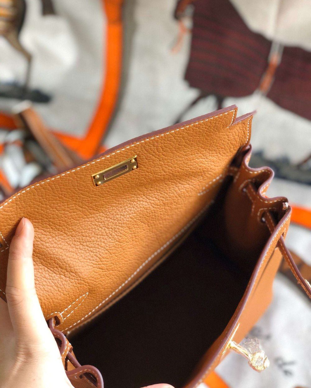 1:1 Replica Kelly Danse II Bag Swift Yellow/Black/Brown/White/Orange For Women 22cm / 8.7in