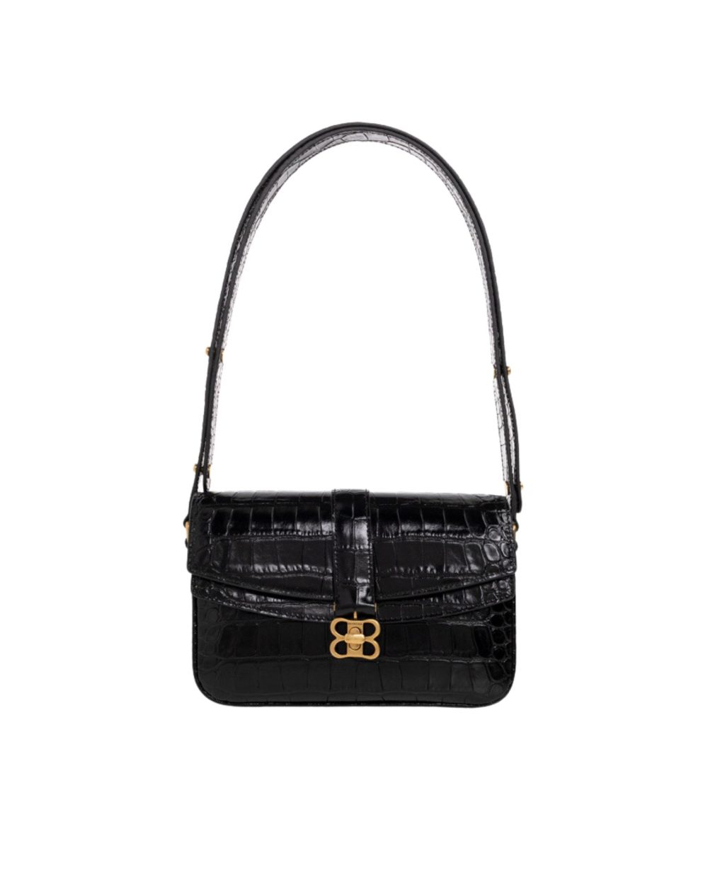 Lady Flap Small Shoulder Bag In Black/ White For Women 8.5in/22cm