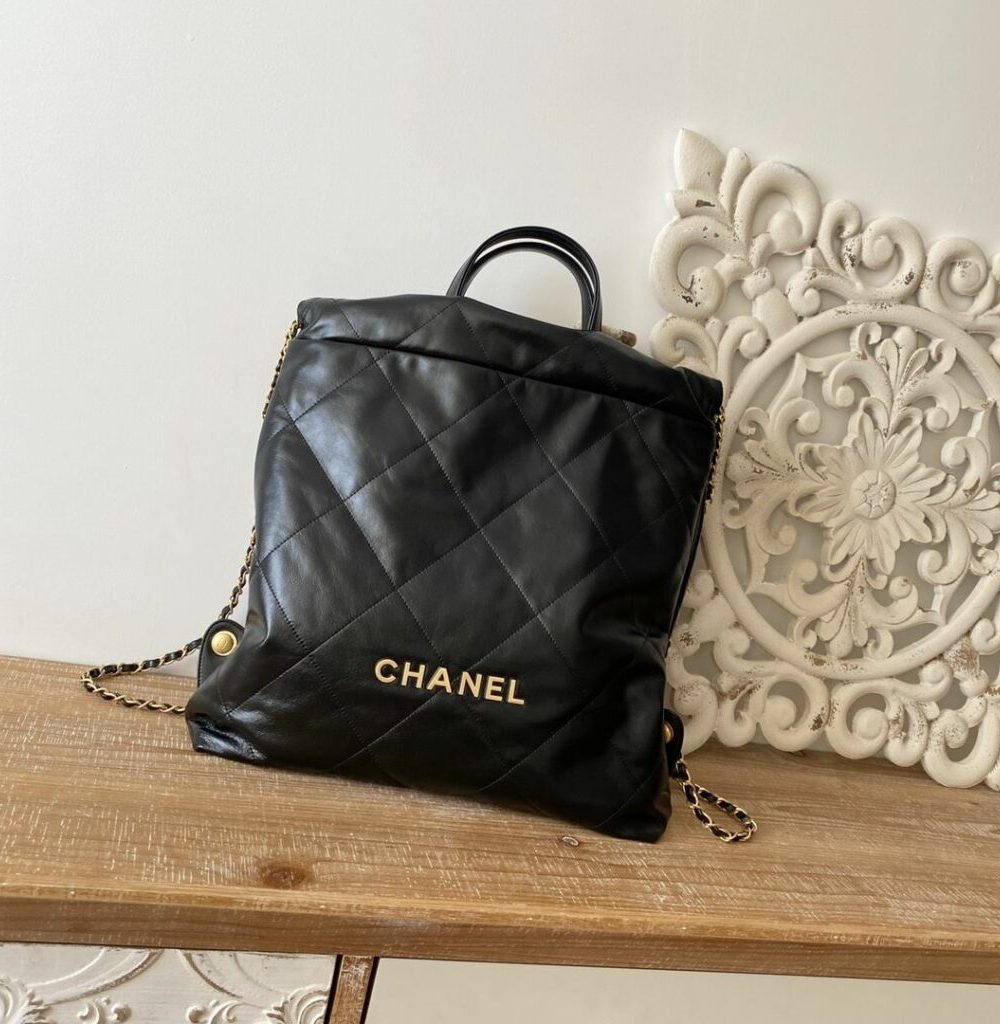 [REP 1:1] Large 22 Backpack Black/White For Women 19.9in / 51cm AS3313