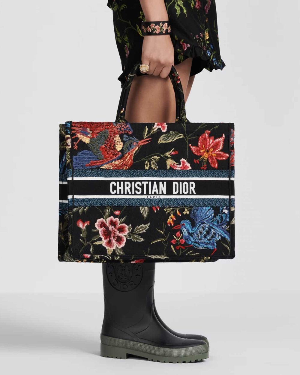 1:1 Replica Large Dior Book Tote Black Multicolor For Women M1286ZEAO_M911 42cm/16.5 inch