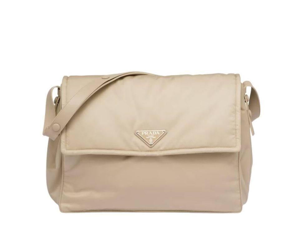 Large Padded Shoulder Bag In Beige For Women 14.1in/ 36cm 1BD256_RDLN_F0F24_V_OOO