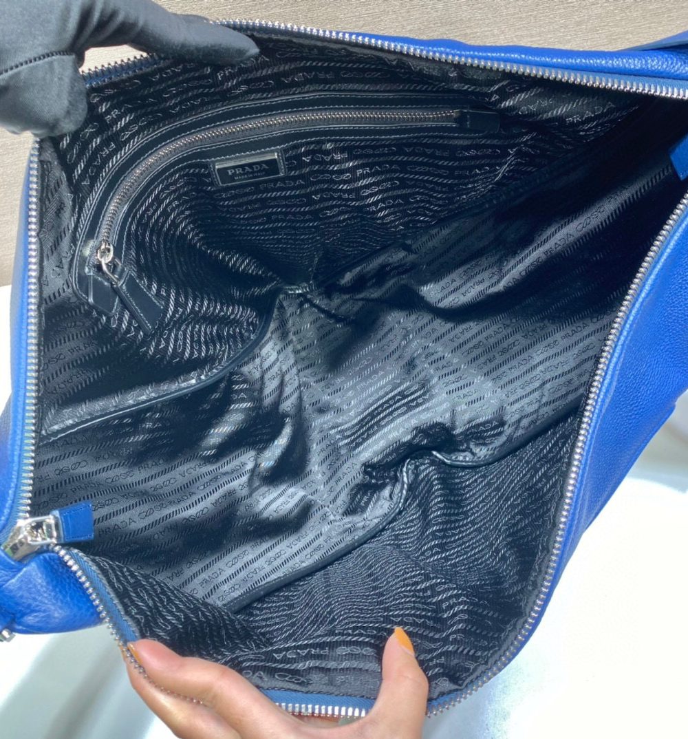 Large Prada Triangle Bag In Blue For Men 22.8in/ 58cm