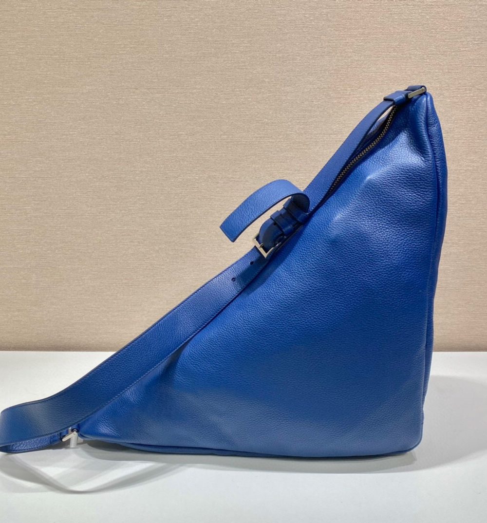 Large Prada Triangle Bag In Blue For Men 22.8in/ 58cm