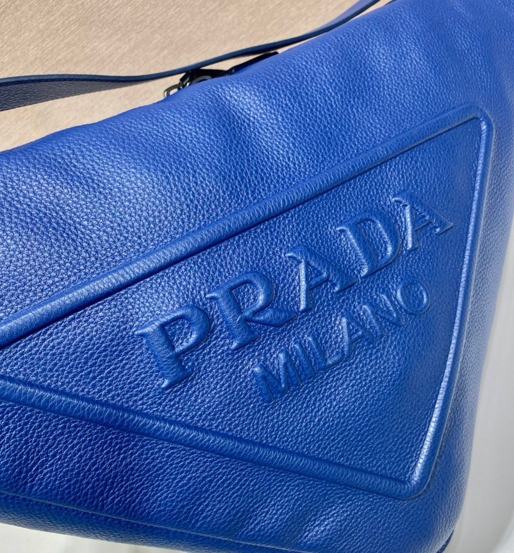 Large Prada Triangle Bag In Blue For Men 22.8in/ 58cm