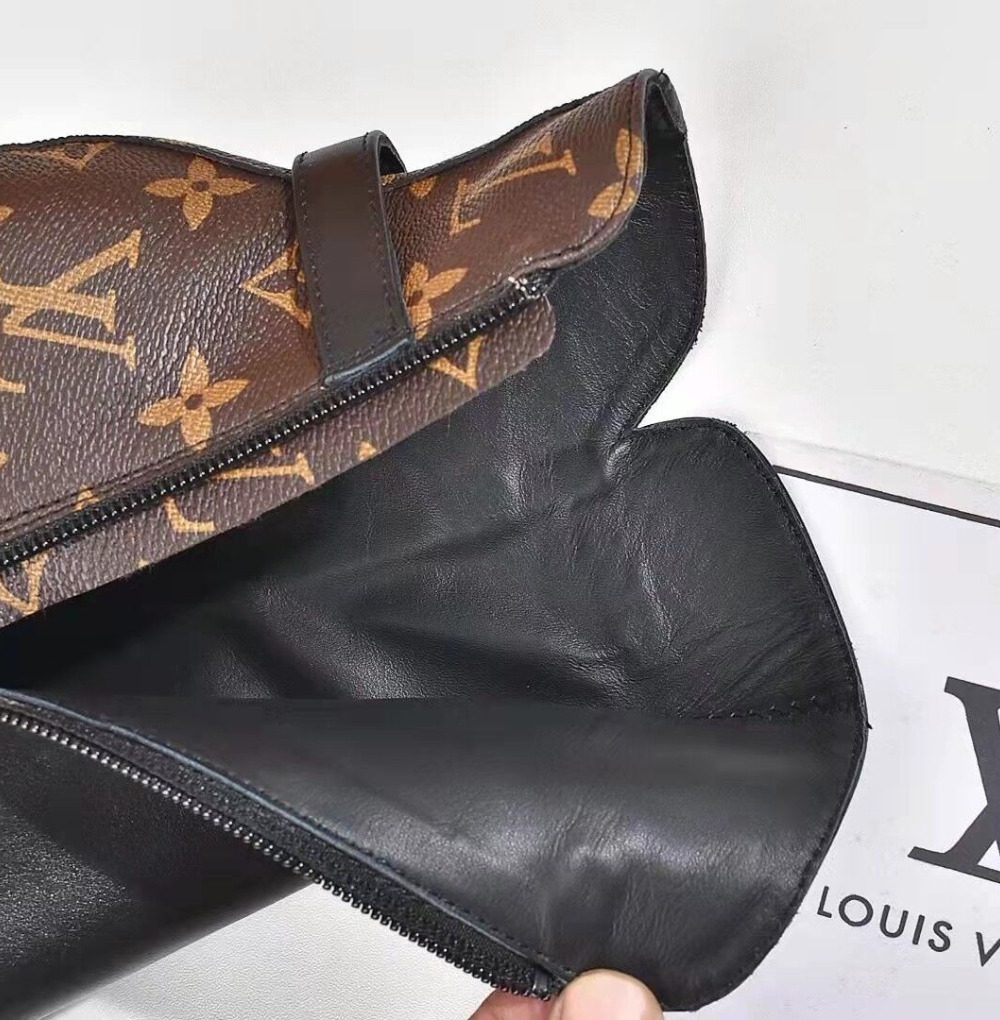 Louis Vuitton Afterglow Platform Ankle Boot Patent Monogram Material Black For Women LV 1A9SEE