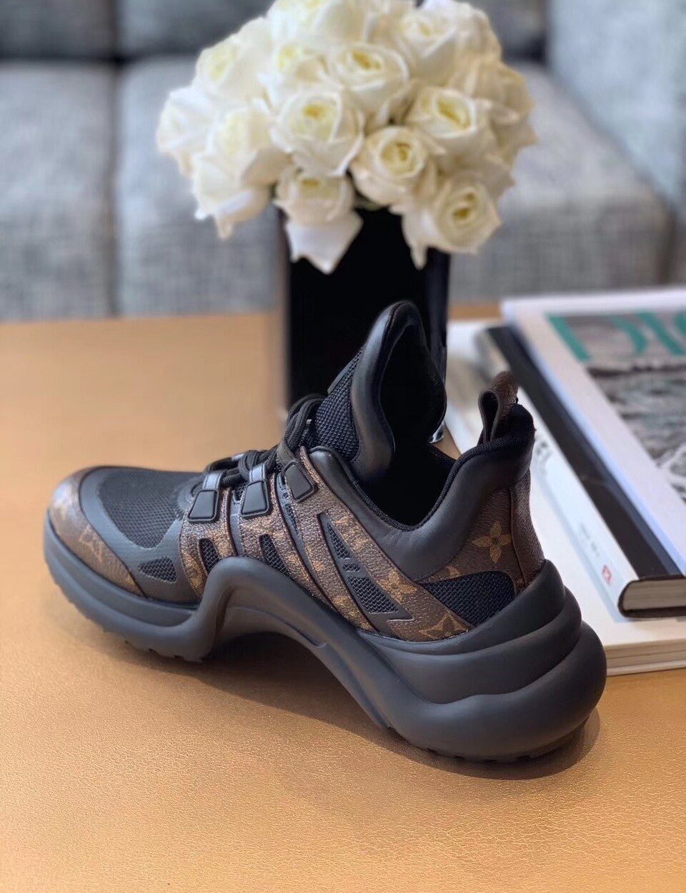 Louis Vuitton Archlight Sneakers Calfskin Leather Fall/Winter 2019 Collection 1A589P Black/Brown