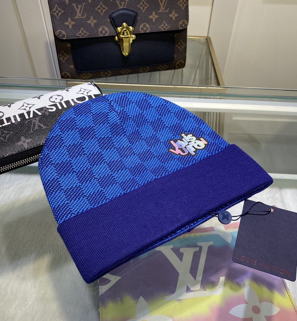 Louis Vuitton Beanie In Blue LV Headwear