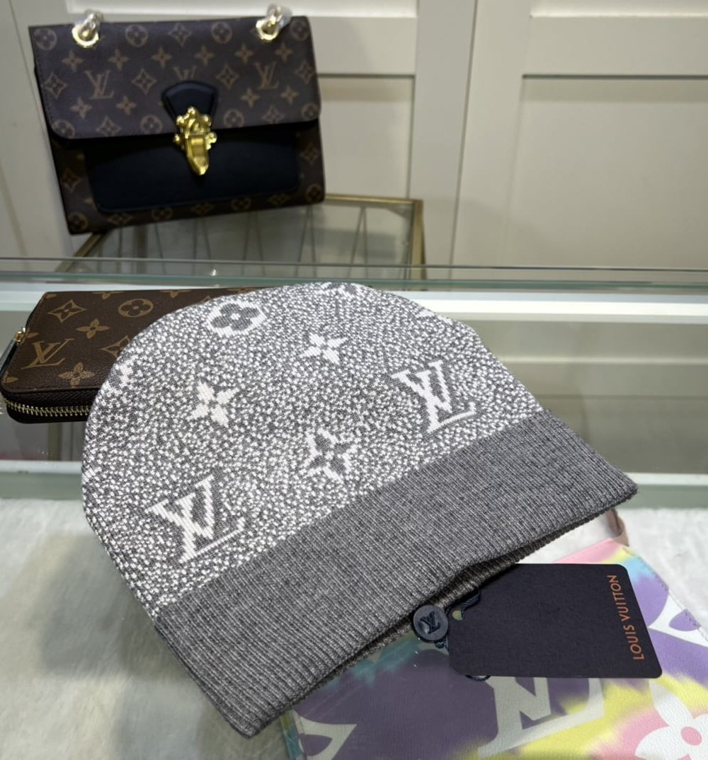 Louis Vuitton Beanie In Grey LV Headwear