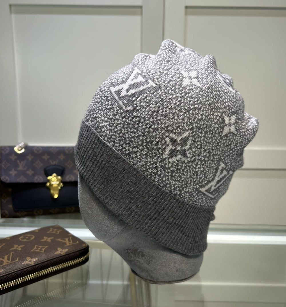 Louis Vuitton Beanie In Grey LV Headwear