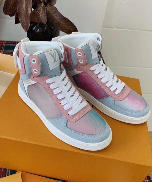 Louis Vuitton Boombox Sneaker Boot Calfskin Leather Spring/Summer Collection White/Blue/Pink