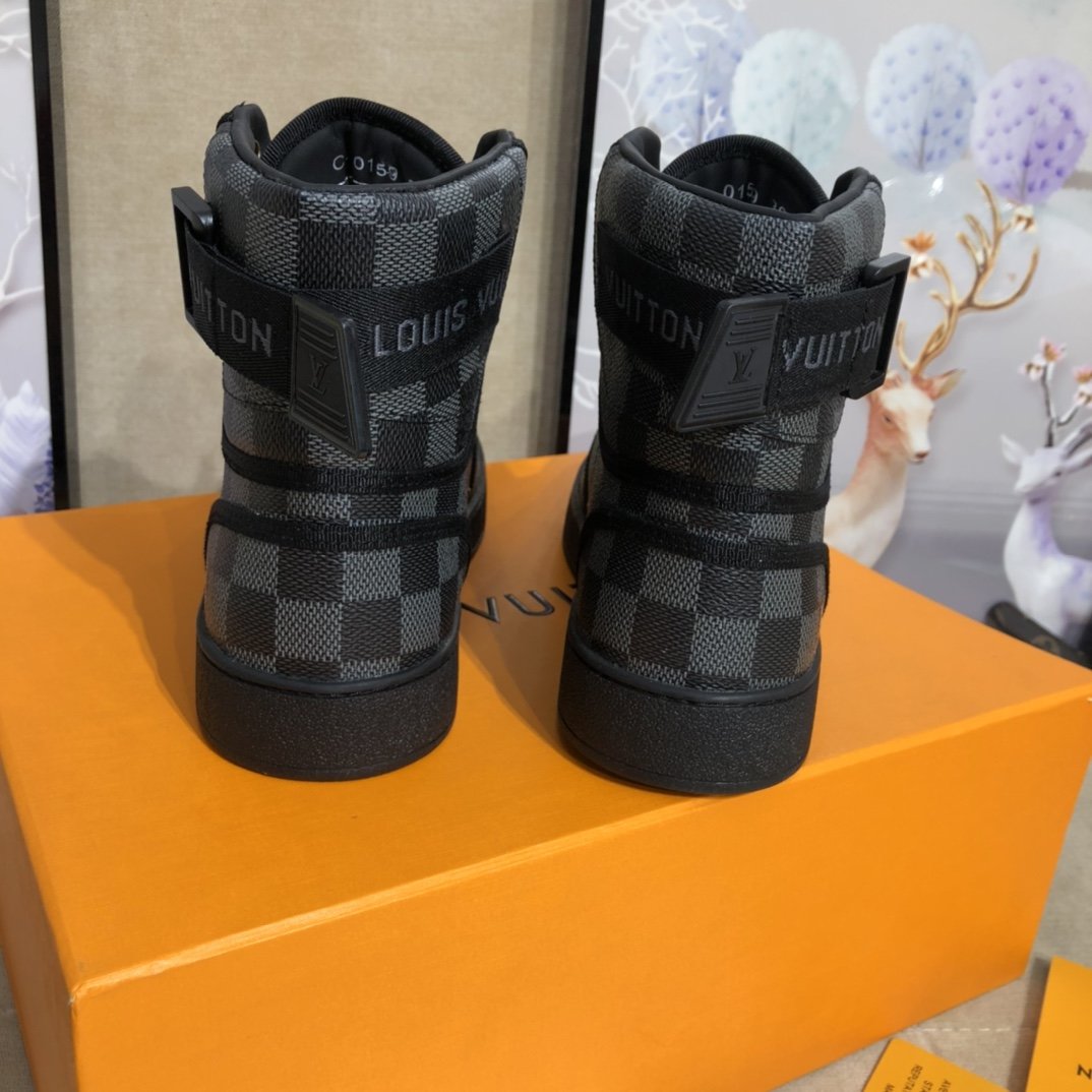 Louis Vuitton Boombox Sneaker Boot Patent Monogram Material Black For Women LV - Image 6
