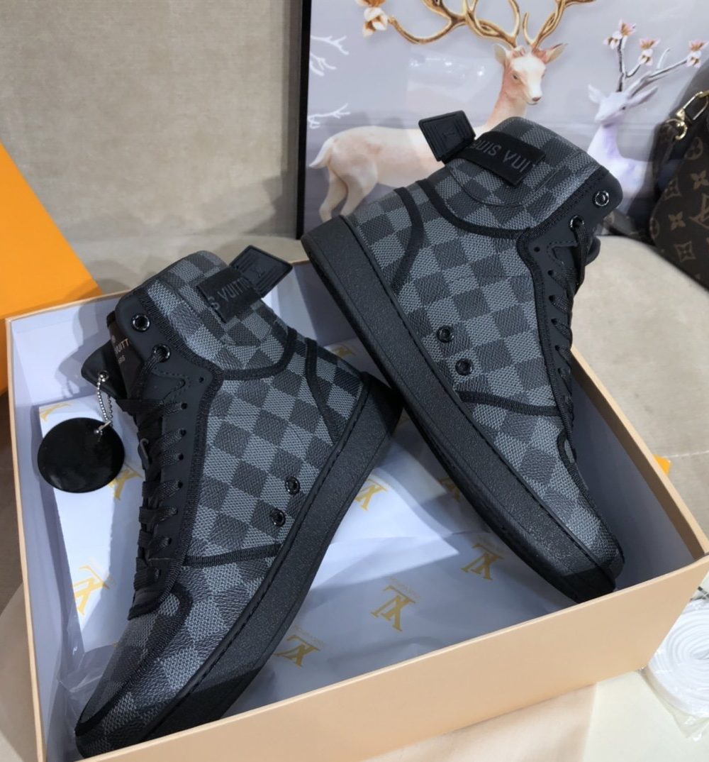 Louis Vuitton Boombox Sneaker Boot Patent Monogram Material Black For Women LV