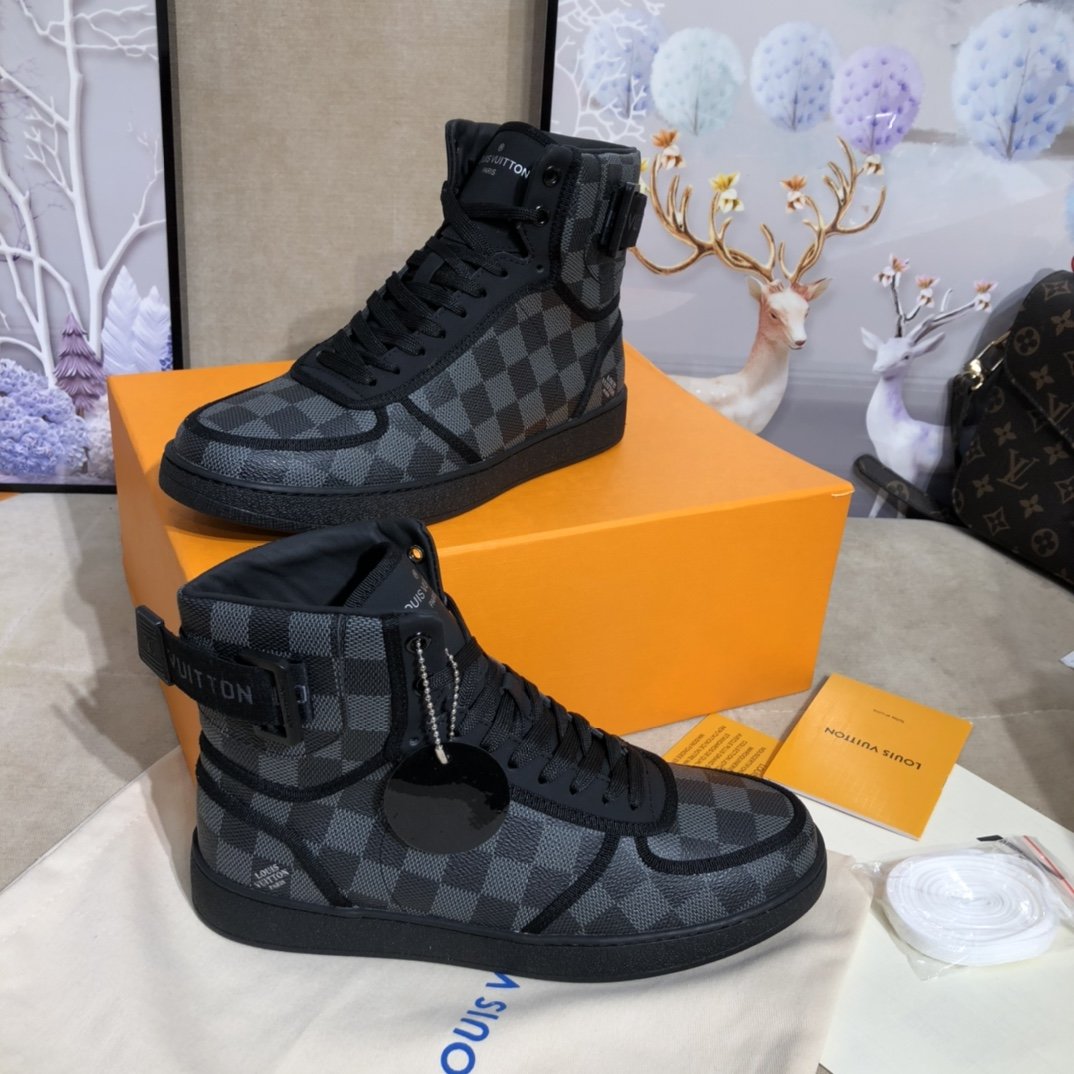 Louis Vuitton Boombox Sneaker Boot Patent Monogram Material Black For Women LV - Image 4