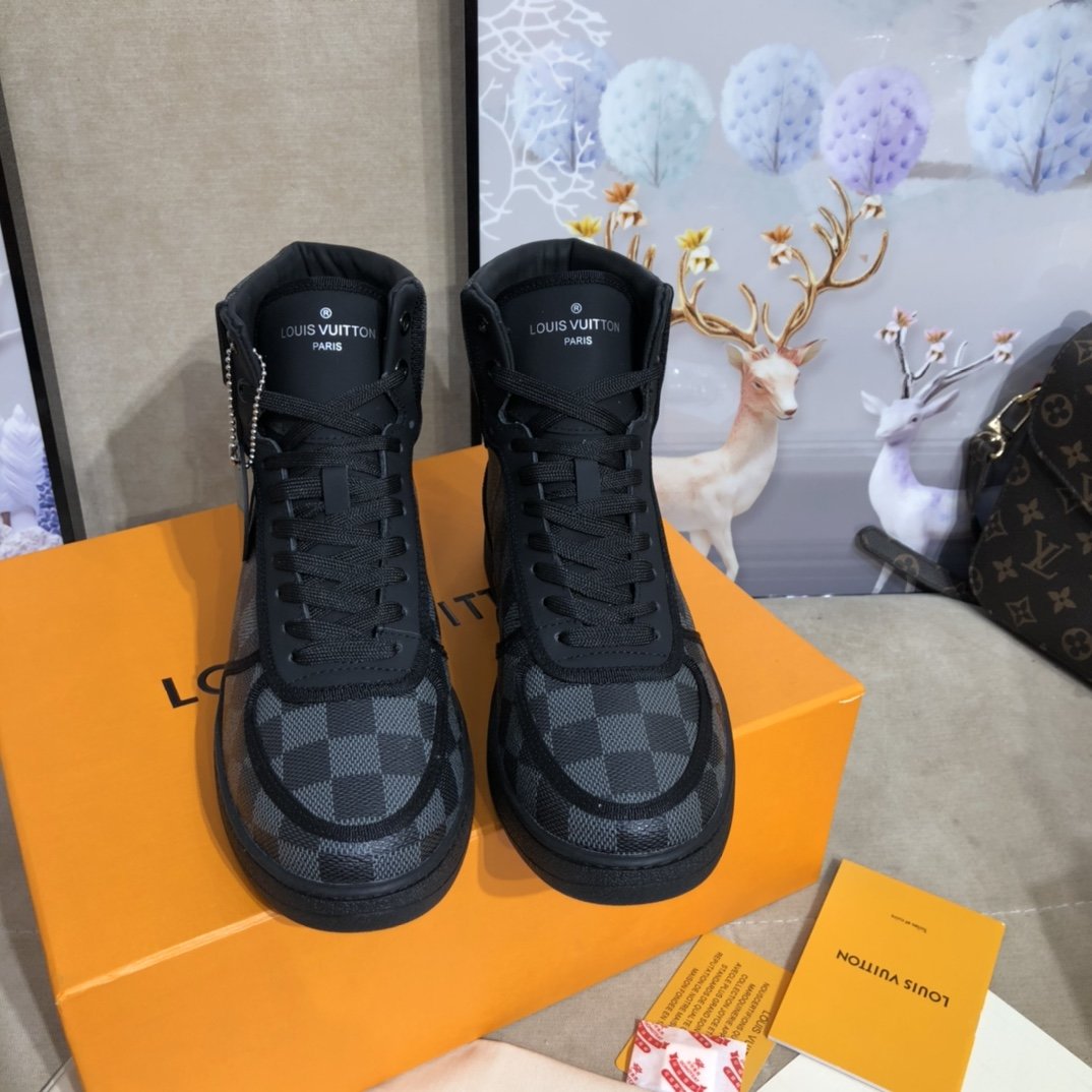 Louis Vuitton Boombox Sneaker Boot Patent Monogram Material Black For Women LV - Image 9