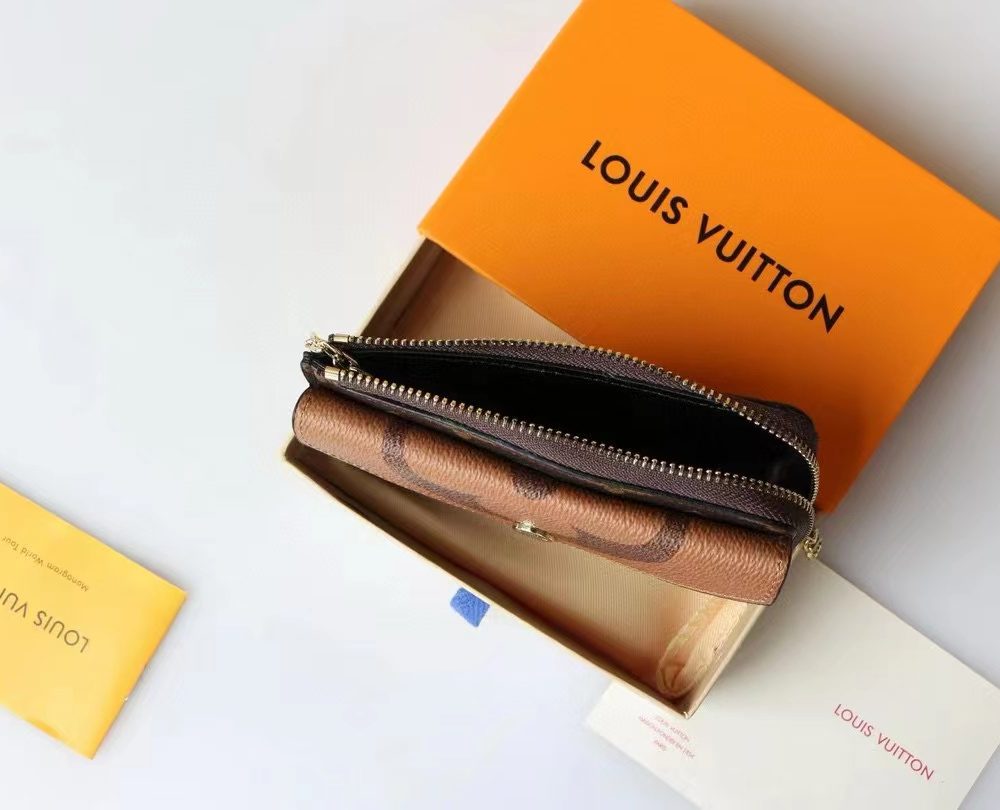 1:1 Replica Louis Vuitton Card Holder Recto Verso Monogram and Monogram Reverse Canvas For Women, Women's Wallets 5.1in/13cm LV