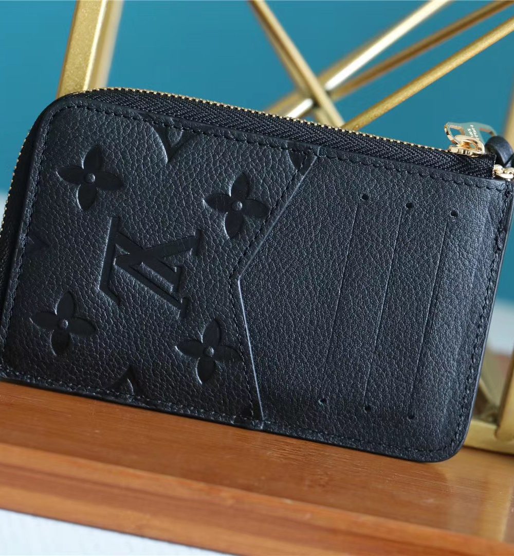 1:1 Replica Louis Vuitton Card Holder Recto Verso Monogram Empreinte Black For Women, Women's Wallets 5.1in/13cm LV M69421
