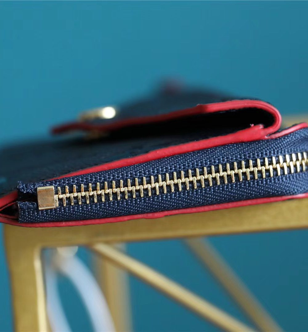 1:1 Replica Louis Vuitton Card Holder Recto Verso Monogram Empreinte Navy Blue / Red For Women, Women's Wallets 5.1in/13cm LV M69420