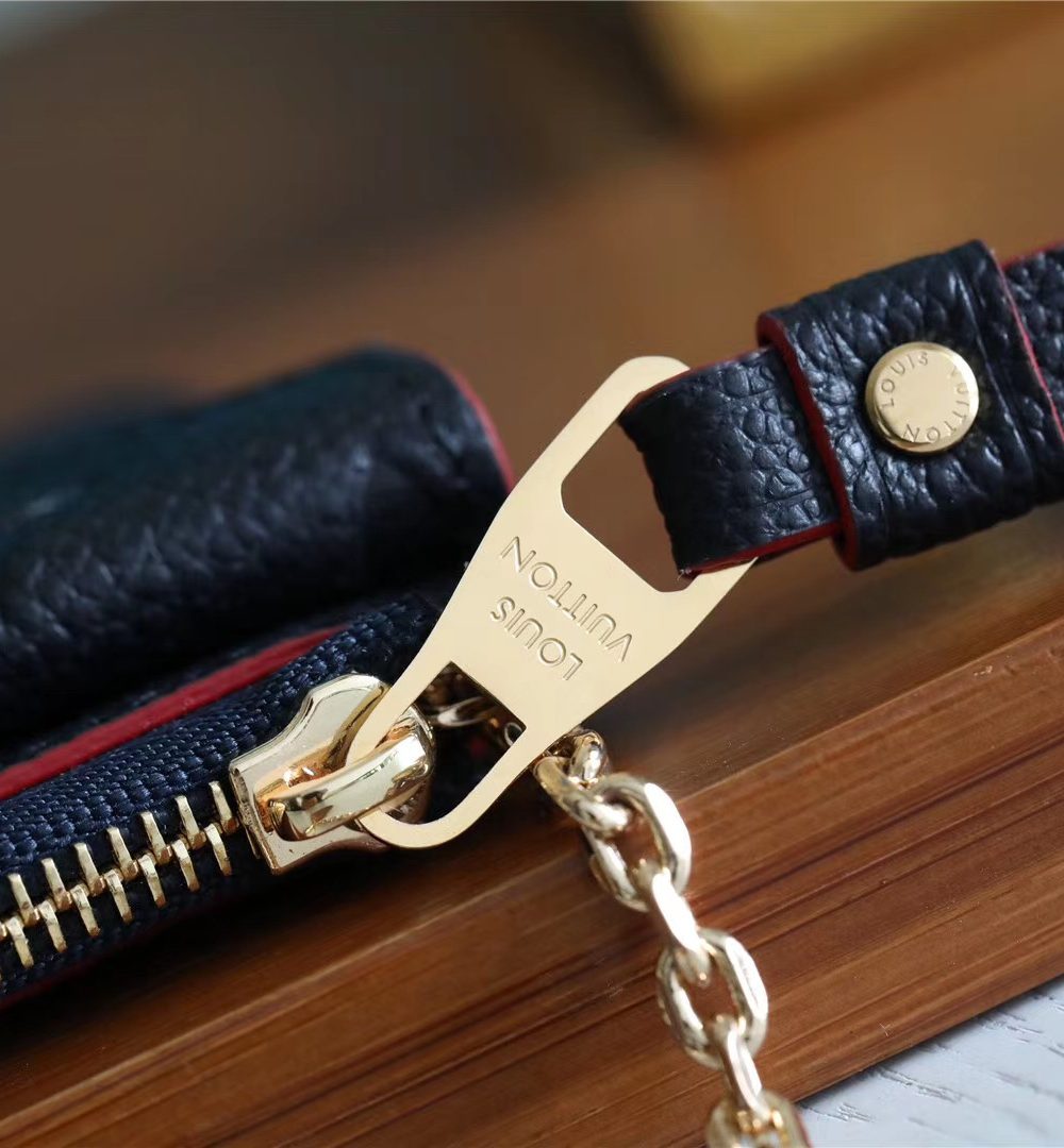 1:1 Replica Louis Vuitton Card Holder Recto Verso Monogram Empreinte Navy Blue / Red For Women, Women's Wallets 5.1in/13cm LV M69420