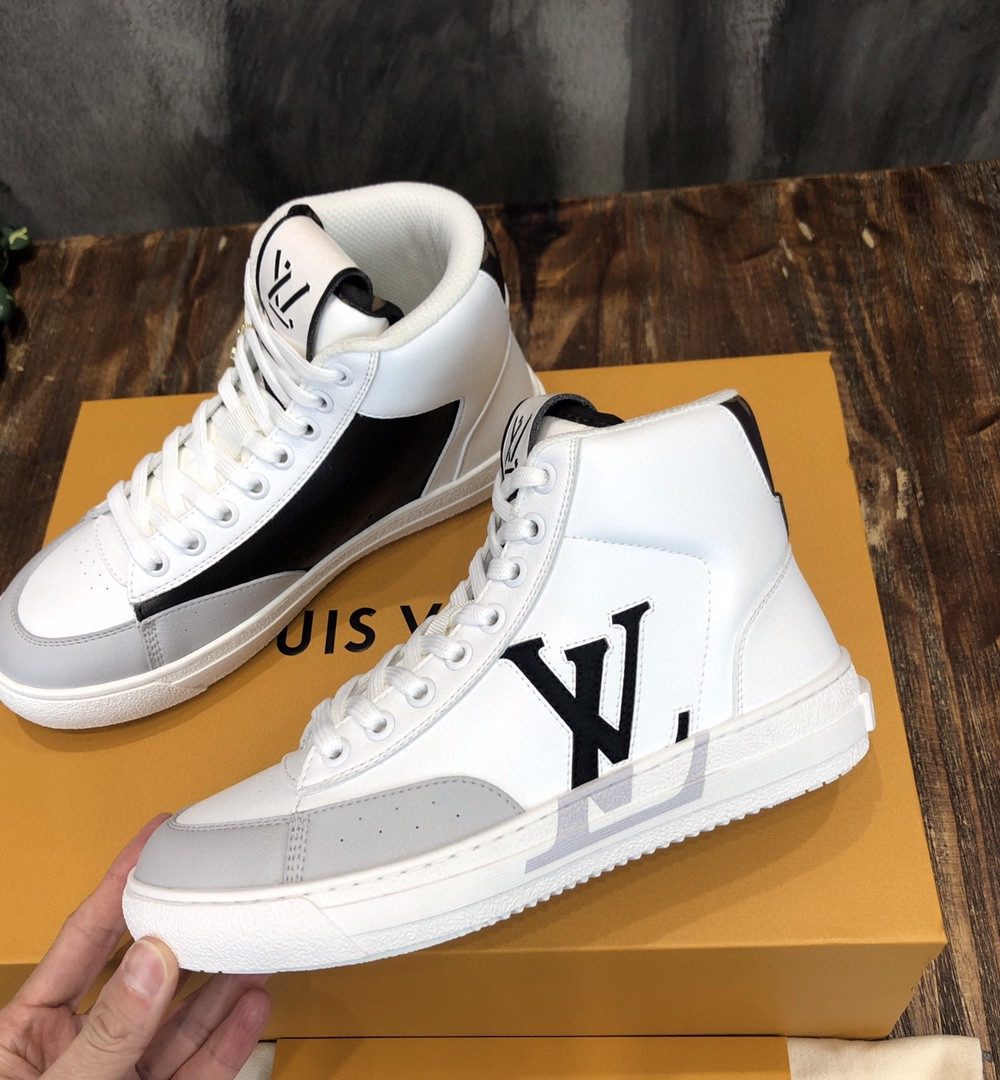 Louis Vuitton Charlie Sneaker Boot Mix Of Recycled And Bio Based Materials White For Women LV 1A9RYU