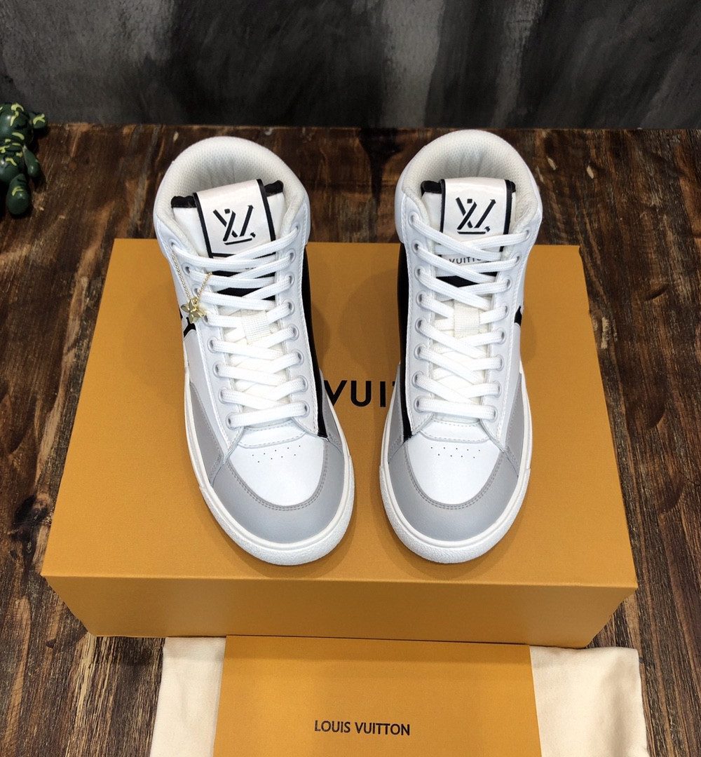 Louis Vuitton Charlie Sneaker Boot Mix Of Recycled And Bio Based Materials White For Women LV 1A9RYU