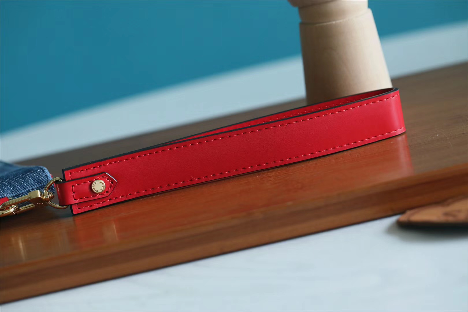 1:1 Replica Louis Vuitton City Pouch Monogram Denim Canvas Red For Women, Women's Wallets 9.1in/23cm LV M68761 - Image 4