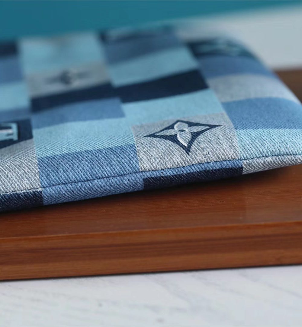 1:1 Replica Louis Vuitton City Pouch Monogram Denim Canvas Red For Women, Women's Wallets 9.1in/23cm LV M68761