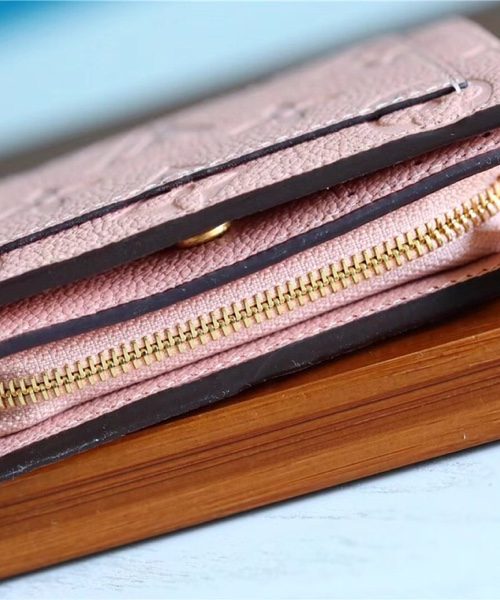 1:1 Replica Louis Vuitton Clea Wallet Monogram Empreinte Light Pink For Women, Women's Wallets 1.3in/11cm LV