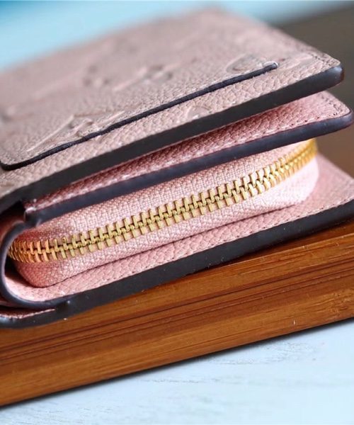 1:1 Replica Louis Vuitton Clea Wallet Monogram Empreinte Light Pink For Women, Women's Wallets 1.3in/11cm LV