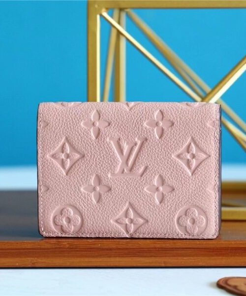1:1 Replica Louis Vuitton Clea Wallet Monogram Empreinte Light Pink For Women, Women's Wallets 1.3in/11cm LV