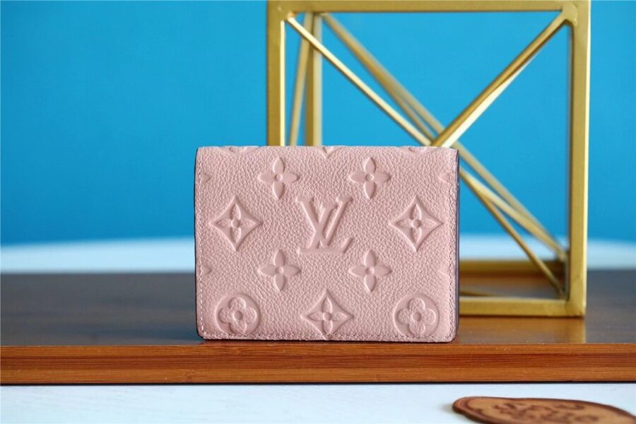 1:1 Replica Louis Vuitton Clea Wallet Monogram Empreinte Light Pink For Women, Women's Wallets 1.3in/11cm LV