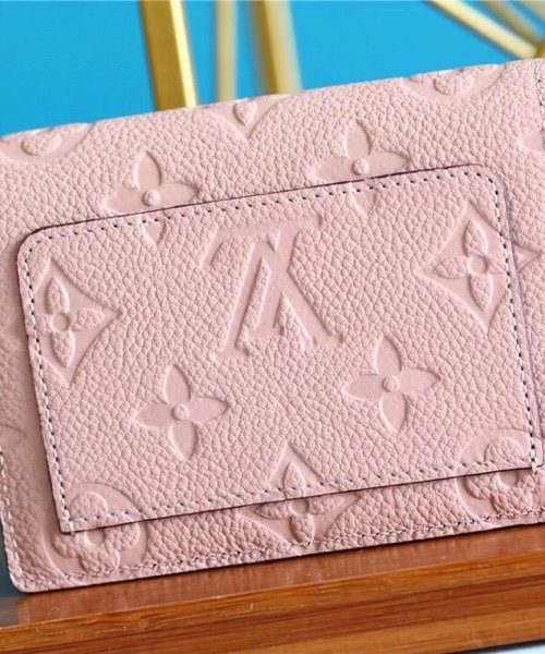 1:1 Replica Louis Vuitton Clea Wallet Monogram Empreinte Light Pink For Women, Women's Wallets 1.3in/11cm LV