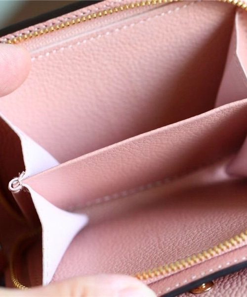 1:1 Replica Louis Vuitton Clea Wallet Monogram Empreinte Light Pink For Women, Women's Wallets 1.3in/11cm LV