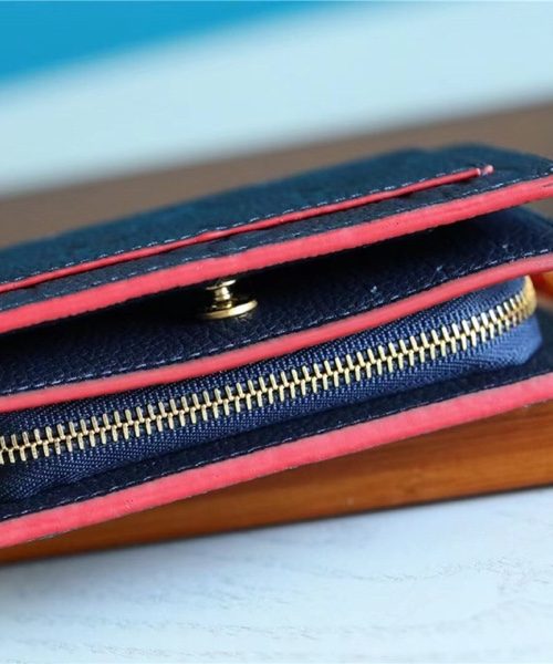 1:1 Replica Louis Vuitton Clea Wallet Monogram Empreinte Navy Blue For Women, Women's Wallets 1.3in/11cm LV