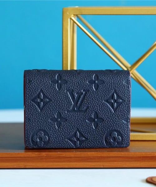 1:1 Replica Louis Vuitton Clea Wallet Monogram Empreinte Navy Blue For Women, Women's Wallets 1.3in/11cm LV