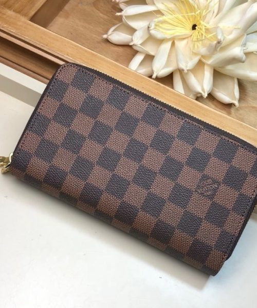 1:1 Replica Louis Vuitton Clemence Wallet Damier Ebene Canvas For Women, Women Wallet LV