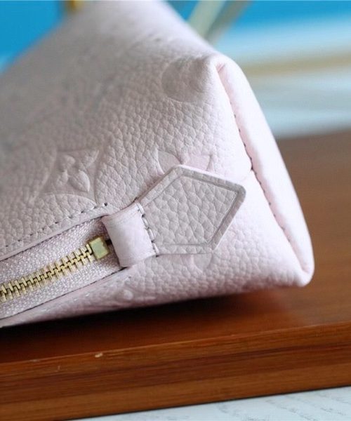 1:1 Replica Louis Vuitton Cosmetic Pouch PM Monogram Empreinte Light Pink For Women, Women's Wallets 7.5in/19cm LV
