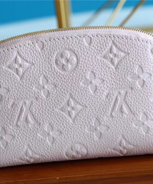 1:1 Replica Louis Vuitton Cosmetic Pouch PM Monogram Empreinte Light Pink For Women, Women's Wallets 7.5in/19cm LV