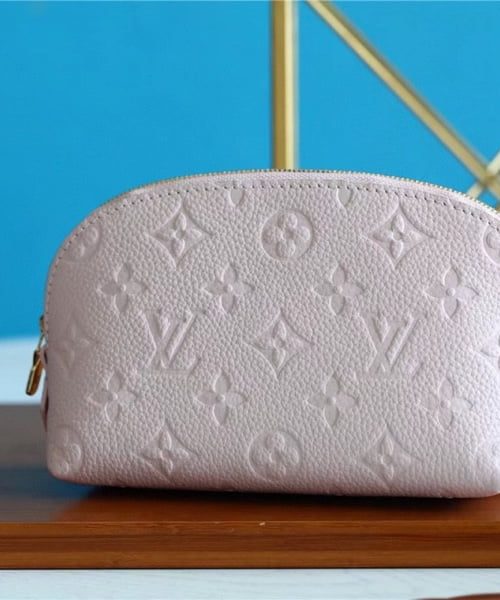1:1 Replica Louis Vuitton Cosmetic Pouch PM Monogram Empreinte Light Pink For Women, Women's Wallets 7.5in/19cm LV