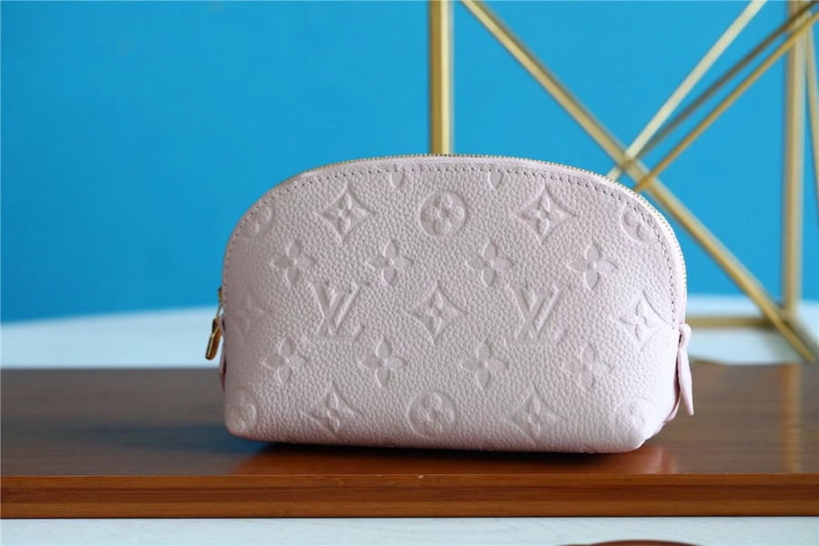 1:1 Replica Louis Vuitton Cosmetic Pouch PM Monogram Empreinte Light Pink For Women, Women's Wallets 7.5in/19cm LV