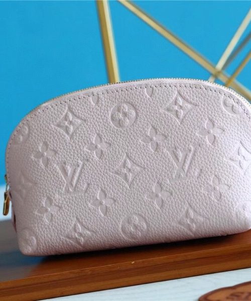 1:1 Replica Louis Vuitton Cosmetic Pouch PM Monogram Empreinte Light Pink For Women, Women's Wallets 7.5in/19cm LV